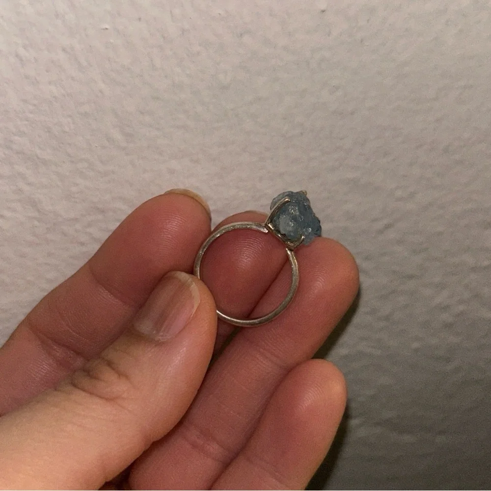 Silver Blue Stone Ring